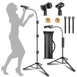 Mic Stand Boom Microphone Stands Floor Tripod Gooseneck Mike Stand Height Adjustable 3'- 6' with Mic Clips and 3/8" - 5/8" Adapter Microphone stand for Kids Singing Performance Wedding Stage