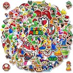 100Pcs Cartoon Mario Stickers for Teen, Game Cartoon Characters Birthday Party Supplies, Cute Party Favors Sticker Decals Party Decorations for Teen Boys Girls School Rewards Gifts