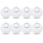 EVA LOGIK Modern Ultra-Thin Window Alarm with Loud 120dB Alarm and Vibration Sensors Compatible with Virtually Any Window, Glass Break Alarm Perfect for Home, Office, Dorm Room- 8 Pack