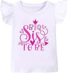 Big Sister Shirt for Toddler Baby Girl Outfits Promoted to Big Sis Announcement T-Shirt Toddler Girls Gifts, 3# Big Sister Short Sleeve White, 4T