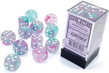 DND Dice Set-Chessex D&D Dice-16mm Nebula Wisteria with White Plastic Polyhedral Dice Set-Dungeons and Dragons Dice Includes 12 Dice - D6, Multi-Coloured (CHX27745)