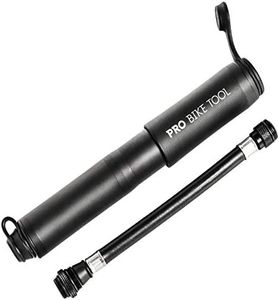 PRO BIKE TOOL Mini Bike Pump Classic - Fits Presta & Schrader Valves - up to 100 PSI / 6.9 Bar - Bicycle Tire Pump for Road and Mountain Bikes - Small, Portable and Compact Hand Frame-Mounted Pump