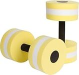 Lightweight Aquatic Exercise Dumbells - Set of 2 Foam - for Water Aerobics - by Trademark Innovations (Yellow)