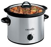 Crock-Pot SCR300SS 3-Quart Round Manual Slow Cooker, Stainless Steel, Silver