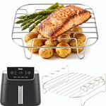 Ninja AF140UK Air Fryer Racks | 2× Stainless Steel Cooking Racks (Flat + Skewer) | 2-Tier Cooking Set | 304 Steel | AF140 Accessories | by iStock Kitchen