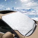 Petnice Car Windshield Cover, Windscreen Sun Shade Snow UV Ice Protection,Car Window Sun Shade Front Screen,Snow Cover All Season Winter(X-Large Size)