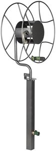 Yard Butler Free Standing Swivel Hose Reel - Water Hose Caddy For Yard or Garden - Outdoor Garden Hose Accessories, Water Hose Reel Rotate 360 Degree, Freestanding Metal Outdoor Water Pipe Stand