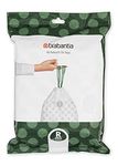 Brabantia PerfectFit Trash Bags (Size R/9.5 Gal) Thick Plastic Trash Can Liners with Drawstring Handles (40 Bags)