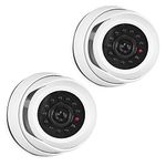 kwmobile Dummy Camera with Light - Fake CCTV Security Surveillance Dome with Flashing LED Lights - Theft Deterrent - White, x2