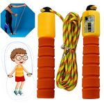 Children Jump Rope with Counter| Adjustable Kids Skipping Rope Orange| Speed Rope for Boys Girls Adults Fitness Exercise Workout School Game 5+Y