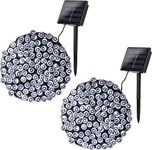 Joomer Solar String Lights Outdoor 72ft x 2 Pack 200 LED 8 Modes Solar Fairy Lights Waterproof Solar Patio Lights for Outdoor Decor (White)