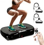 bigzzia Vibration Plate Exercise Machine, Vibration Plate for Lymphatic Drainage, 2025 Upgraded Double Motors for Weight Loss (Jet Black)