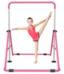 RINREA Gymnastic Bars for Kids with Adjustable Height, Folding Gymnastic Training Kip Bar, Junior Expandable Horizontal Monkey Bar for Home