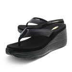 Volatile Women's Bahama Wedge Sandal,Black,8 B US