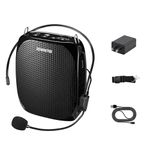 ZOWEETEK Portable Rechargeable Mini Voice Amplifier with Wired Microphone Headset and Waistband, Supports MP3 Format Audio for Teachers, Singing, Coaches, Training, Presentation, Tour Guide