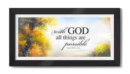 Elben Creatives Bible Verse Photo Frame/Home Decor: With God All Things are Possible. Matthew 19:26