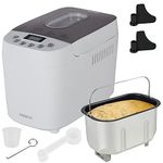 Arebos bread maker 1500g | with 15 programs | 2 dough hooks | timer | LCD display | 3 browning degrees and bread sizes | 850 W | White