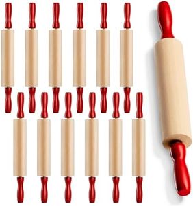 Mini Rolling Pin 7.5 Inch Kids Rolling Pin - (Pack of 12) Set for Play Dough Accessories Small Rolling Pin For Dough - Wood Kids Rolling Pins with Handles for Foods, Accessories