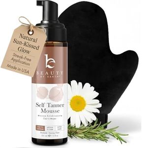 Self Tanner Tanning Mousse Kit - USA Made with Natural & Organic Ingredients, Self Tanner Mousse and Mitt, Self Tan Kit, Fake Tan Tanning Foam, Fair to Medium Sunless Tanner, Self Tanners Best Sellers
