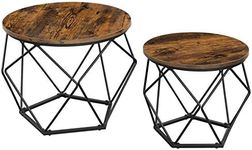 Vasagle Steel Frame Coffee Tables 2-Piecese Set, Rustic Brown/Black