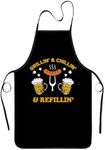 Black Grill Apron For Men Women Cooking Kitchen Aprons BBQ Aprons Waterproof Adjustable Length Oil Proof Chef Cooking Gift