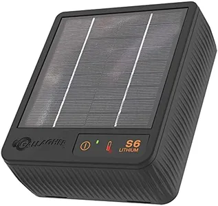 Gallagher S6 Solar Electric Fence Charger | Protect Your Backyard and Pets | Solar Lithium Technology, 0.06 Stored Joule Energizer | Unique Post Mounting System | Portable and Super Tough