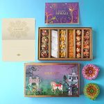 ANAND Royal Stalin Diwali Gift Box 1000gm | Dink laddu, Kaju katli, Chanadal Burfi, Baklava Bukaj, Rosemilanze, Kaju Tokri | Mouth Watering Authentic Dish | No Preservatives | With Diya & Card