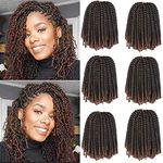 Xtrend 6 Packs 8 Inch Spring Twist Braiding Hair Ombre Colors Passion Twist Fluffy Twist Hair for Butterfly Locs Ombre Crochet Braids Synthetic Braiding Hair Extensions (8Inch,T30#)