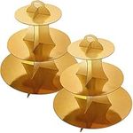 2 Set Gold 3-Tier Round Cardboard C