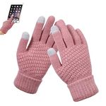 Women Winter woolen Warm Touch Screen Gloves set for Women men Warm gloves windproof, Texting, Riding, Indoor, Outdoor activities winter gloves for women/Girls (Free Size) (Pink)