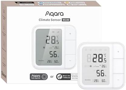 Aqara Thread/Zigbee Smart Climate Sensor W100,Temperature and Humidity Monitoring,Wireless Remote HVAC Control, 3 Customizable Smart Buttons,Works with HomeKit, Alexa, Google & More
