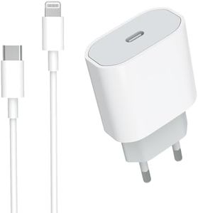 Cargador Rápido USB C de 20W, Certificado MFi Cargador de iPhone y Cable de Carga de iPhone, Enchufe PD 3.0 USB C a Lightning Cable 1M para iPhone 14/14 Pro/14 Pro Max/14 Plus/13/12/11/XS/iPad