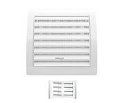 H&C VENT White Ventilation Grille with Slider and Insect Protection 6 x 6 Inch / 150 x 150mm │ Vent Cover │ Extractor Air Vent Covers for Inside and Outside use │ Pipe Covers │ Wall Door Window