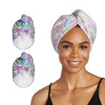 Turbie Twist Microfiber Hair Towel Wrap [2 Pack] – The Original Microfiber Hair Wrap As Seen On TV! Paisley Print Hair Turban Towel Wraps – Plopping Towel for Long and Curly Hair Women