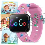 Potty Training Watch for Kids V2 – A Water Resistant Potty Reminder Device for Boys & Girls to Train Your Toddler with Fun/Musical & Vibration Interval Reminder with Potty Training eBook (Unicorns)