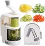 Badelite Vegetable Spiralizer 4-IN-1 Rotating Blade Veggie Spiralizer Zucchini Noodle Maker with Strong Suction Cup Spiral Vegetable Cutter Slicer - White