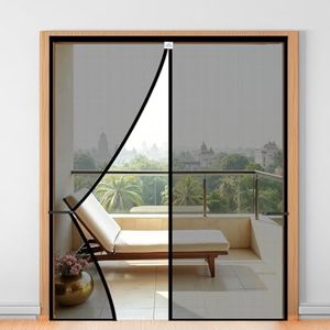 LifeKrafts Customizable 80GSM Polyester Magnetic Door Mosquito Net – Large Size (Maximum Up to 200cm Width x 270cm Height)| Brown | Single Opening