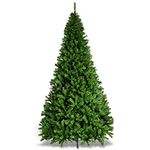 DORTALA 9FT Christmas Tree, Hinged Artificial Christmas Pine Tree with 2132 Branch Tips, PVC Needles, Metal Stand, Ideal for Home Office Shops Holiday Decor, Shops, Green