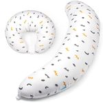 BYRIVER Firm C Shaped Pregnancy Pillow for Sleeping, Side Sleeper Body Pillow for Pregnant Women, Cuddle Snuggle Hug Maternity Pillow Leg Belly Support, Zipper Cooling Jersey Cotton, Gift for New Mom