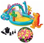 Prime Combo of Inflatable Swimming Pool Spray Water Slide Pool Big Size (119in X 90in X 44in) Bath Tub with Free Electric Air Pump and Swimming Pool Balls for Baby Children and Kids Pack of 1