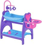 American Plastic Toys All-in-1 Nursery Playset, Doll Furniture, Crib, Feeding Station, Learn to Nurture and Care, BPA-Free, Ages 3+,Black