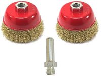 Inditrust New Wire Cup Brush set 2pc Non Twisted cup brush with 1pc Adopter Wheel Brush Pack of 3pcs