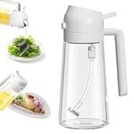 Fychuo Oil Spray Bottle, 2 in 1 Glass Olive Oil Dispenser Bottle for Kitchen, Leakproof Vinegar Dispenser Cooking Oil Spray Bottle Oil Sprayer for Cooking Air Fryer Baking Grilling BBQ, 470ml