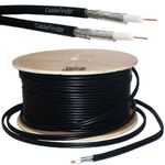 50M RG6 Twin Coaxial Shotgun Cable - Aerial Satellite Dish LNB - Sky+/HD Freesat - Loops