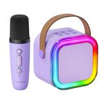 Kinglucky Karaoke Mic with Speaker for Kids Machine with 2 Wireless Microphones Include Night Light Karaoke Birthday Christmas Gift for 3-14 Years Old Girls Boys Voice Changer