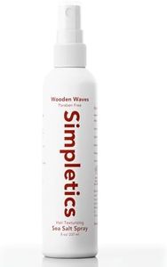 Simpletics Himalayan Sea Salt Hair Spray (Sandalwood Scent) – Natural 5-Ingredient Formula for Beach Waves & Volume – Light Hold, Non-Greasy, Paraben & Sulfate Free – Unisex 8 fl oz