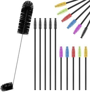 Perthlin Hummingbird Feeder Cleaning Brush 19 Pieces 3 Size Mini Nylon Brush Set Double Headed Hummingbird Brush Clean Hard to Reach Places Tiny Cleaning Brush Kit 2 in 1 Hummingbird Brush(Black)