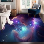 Galaxy Area Rug Space Nebula Bedroom Living Room for Girls Kids Boys Carpet Vortex Throw Rugs Purple Blue Cloud Floor Mat 63 in x 31 in