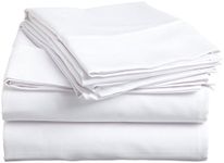 Perfect Fit 1000 Thread Count Heavy Wight Egyptian Cotton Sheet Set White Solid 4 Pieces King Bed Sheets 100 Percent Cotton,10 Inches Deep Pocket