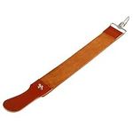 Straight Shaver Genuine Leather Strop, Twin Sharpening Razors Strops Razor Sharpener Strap Double Sided Grinding Pull Straps Shaving Knife Belt for Barber Shops Polishing Smoothing Brown